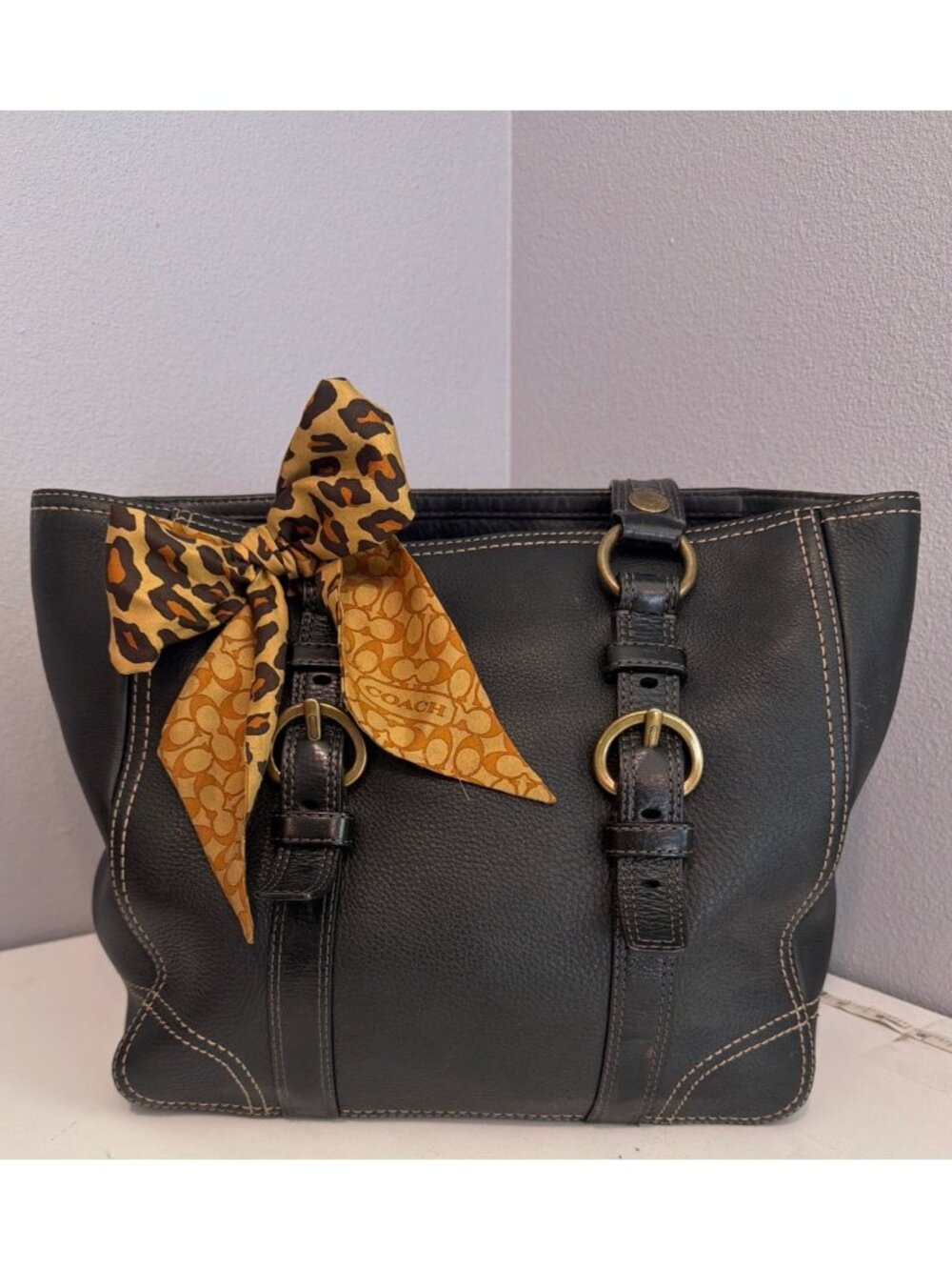 Vtg Coach Shoulder Bag Purse Black Pebbled Leather Chelsea Y2K Classic Iconic